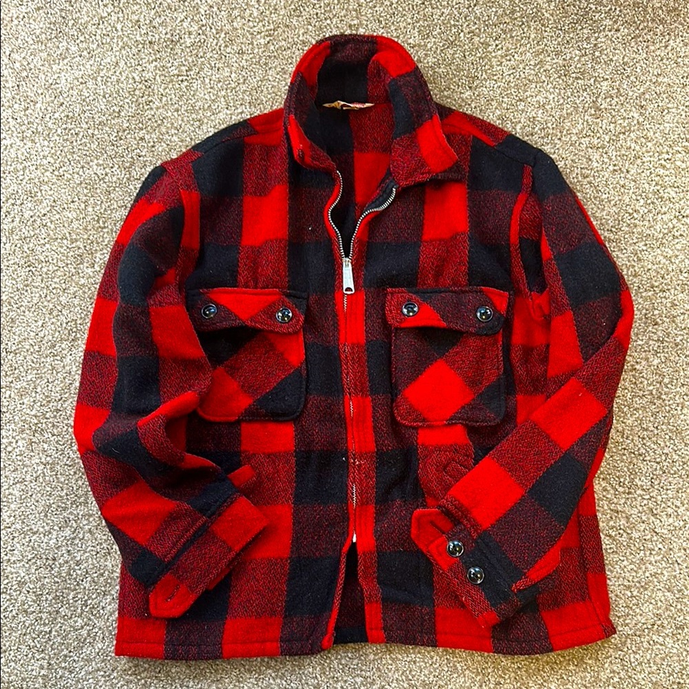 Vintage style zip-up flannel